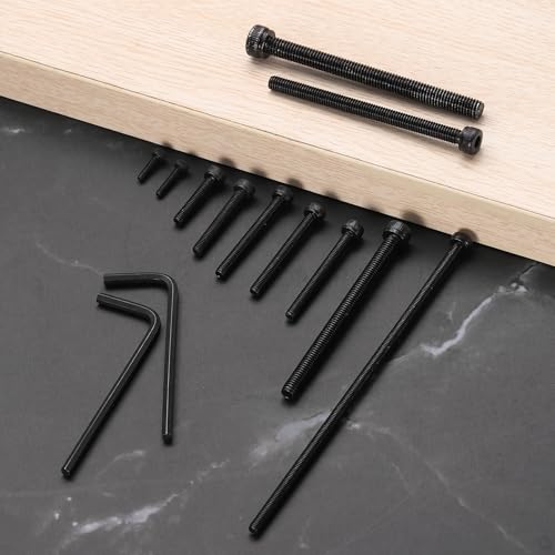 uxcell 30Pcs Hex Socket Head Cap Screws Bolts, M3x22mm 304 Stainless Steel Socket Drive Machine Screws Bolts with Nuts, Full Threaded, Black - size: M3x22mm