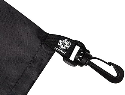 PALTERWEAR Drawstring Bag with Clip (8 x 11 Inch, 5-Pack, Black) Cinch and Ditty Pouch for Travel, Wardrobe, Outdoors, Hobby - size: 8 x 11 inch