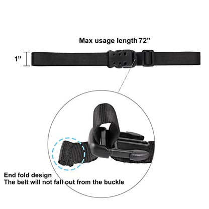 Ayaport Utility Straps with Buckle 40" Quick-Release Adjustable Nylon Straps Black 2 Pack - size: 0.75"x40"-2pcs
