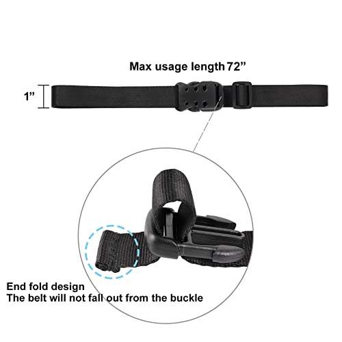 Ayaport Utility Straps with Buckle 72" Quick-Release Adjustable Nylon Straps Black 4 Pack - size: 1''x72"