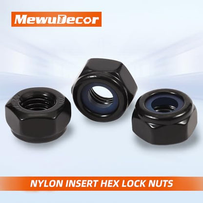 1/4-20 Nylon Insert Hex Lock Nuts Locknuts, 304 Stainless Steel 18-8, Black Oxide, 25 PCS - color: Black, size: 1/4-20