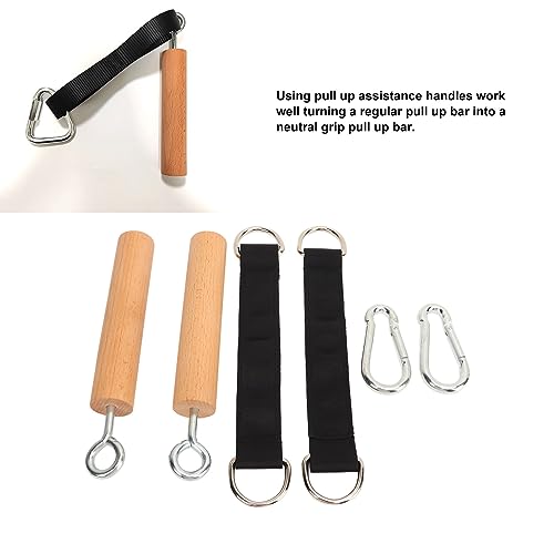 Wooden Pull Up Climbing Hold Grips, 1 Pair Hand Grips Strengthener Exerciser Training Tools for Grip Strength, Kettlebells, Workout