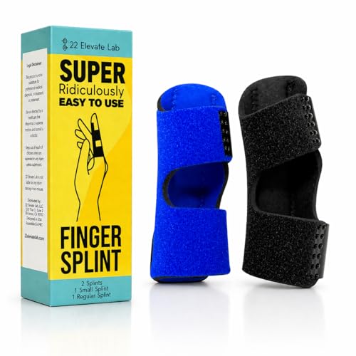 (2 sizes) Finger Splints – Comfortable, Adjustable, Reusable Finger Support for Everyday Use – 2 Count