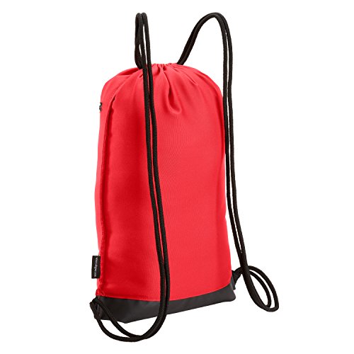 Skog Å Kust GymSak | Patented 2-in-1 Drawstring Cinch Bag with Removable Waterproof Dry Bag | Red - color: Red