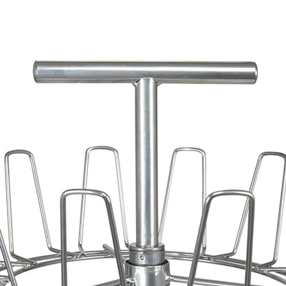Household Essentials 4-Tier Revolving Shoe Tree, Heavy-Duty Steel with Stabilized Base, Holds 24 Pairs of Shoes, Great for Most Styles, Chromelike Finish - color: Silver