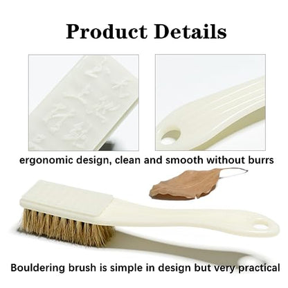 4 PCS Climbing Brush Sturdy Bouldering Brush Climbing Holds Climbing and Bouldering Brush Boar's Hair Bristles Sturdy Handle Bouldering Chalk Brush for Indoor Rock Climbing Outdoor Mountain Climbing