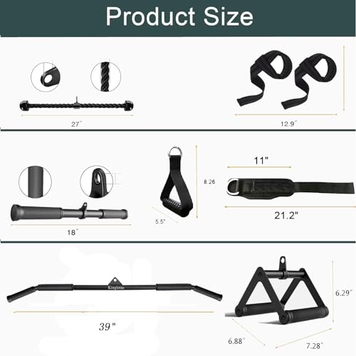 Kinglotus Cable Machine for Home Gym,Triceps Press Down Cable Machine attachments,LAT Pull Down attachments,Triceps Pull Down attachments,Fitness Equipment Cable Accessories