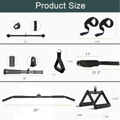 Kinglotus Cable Machine for Home Gym,Triceps Press Down Cable Machine attachments,LAT Pull Down attachments,Triceps Pull Down attachments,Fitness Equipment Cable Accessories
