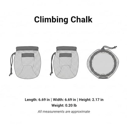 Climbing Chalk Bag with Drawstring Closure - Lightweight Waist Pouch for Rock Climbing, Bouldering & Gym Training (6.7 Inch Opening) - color: Brown