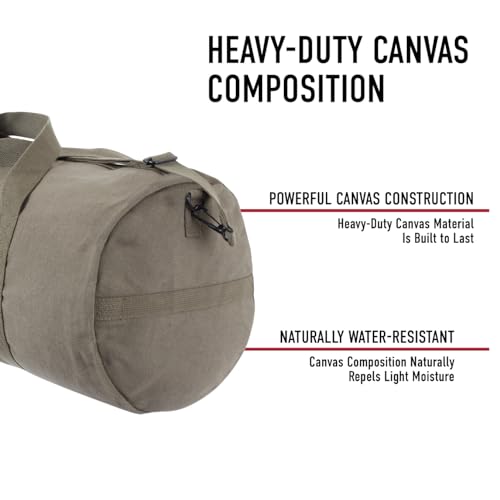 Rothco Heavy-Duty Canvas Shoulder Duffle Bag - Rugged Travel Gym Gear Equipment Bag - color: Olive Drab, size: 17 Inches