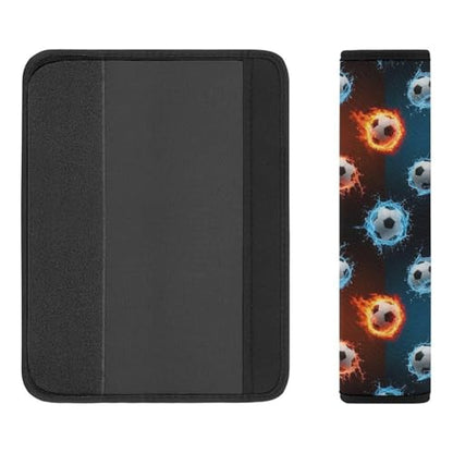 Universal Fit Soccer Flame Soccers Car Seat Belt Pad for Elderly Support, Stroller Pushchair High Chair, 1 Pair Shoulder Harness Cover Neck and Shoulder Support - color: Pattern 376