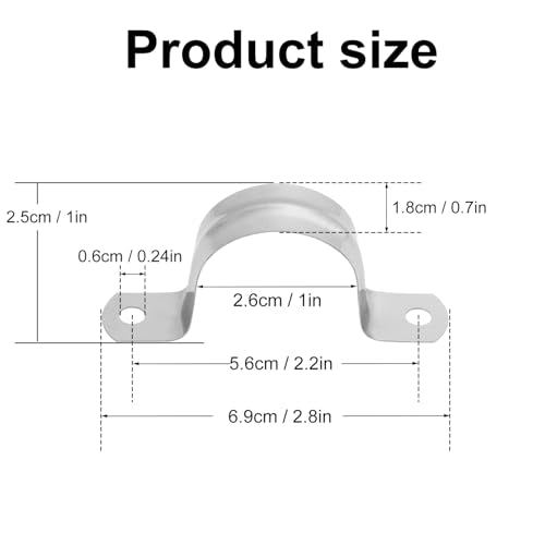 300 PCS 1 Inch Stainless Steel Rigid Pipe Strap, M25 Conduit Clamps, U Bracket Mounting Clamps with Two Hole, U Tube Pipe Clamp for Chemical Industry, Commercial - size: 300 PCS 1 Inch