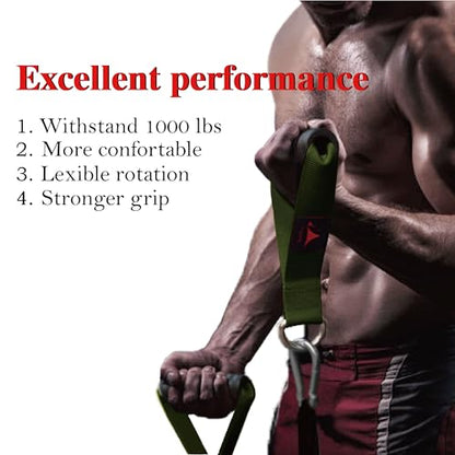 Heavy Duty Gym Workout Handles Attachment for Cable Machine,Resistance Band,Pulley System Home Exercise Equipment, Comfortable and Stronger Grip - color: Military Green