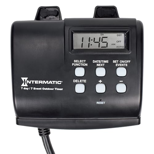 Intermatic HB880R Outdoor Timer with 7-Day Programming - Astronomic Self-Adjust Timer - Versatile Plug-in Design for Lights, Pumps, or Fans