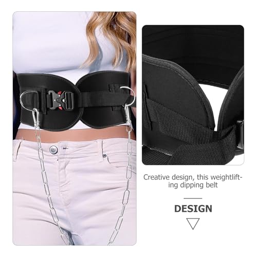 Weighted Fitness Dip Belt with Metal Chain for Strength Training Elastic Waist Support for Men and Women Bodybuilding Workouts and Pull-ups