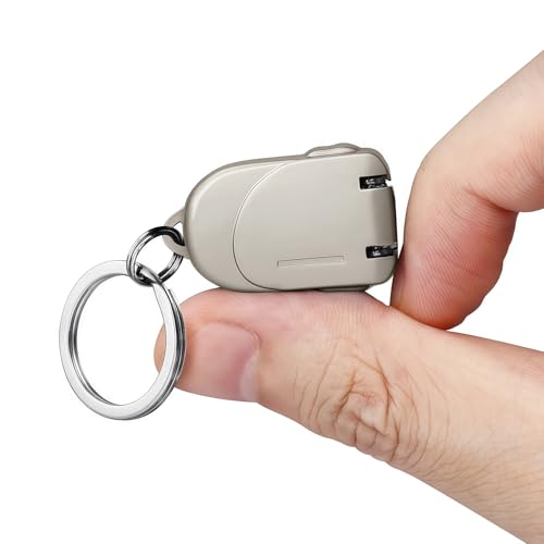 All Metal Foldable Nail Clippers, Stainless Steel Pocket Keychain Fingernail Clipper with Earpick & Keyrings, Portable Compact Travel Nail Trimmer Cutter for Men Women Adults, Champagne - color: Champagne