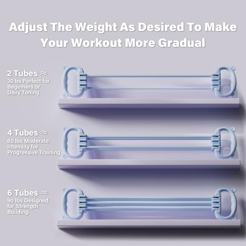 Figure 8 Resistance Bands, 6 Adjustable Elastic Fitness Bands, Suitable for Abdominal, Back, Shoulders, and Chest Workouts - color: Blue