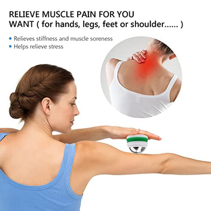 AHIER Cold Massage Roller Ball, Cold Therapy Relief, Free Rolling Removable Gel Ball Deep Tissue Massage Pain Relief, Great Tool for Back/Neck Pain, Muscles Recovery and Inflammation - color: Green White