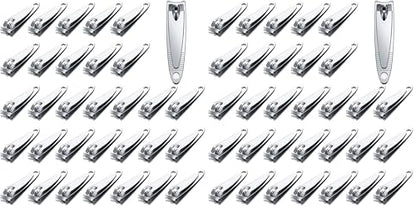 32 Pieces Stainless Steel Fingernail Nail Clipper Bulk Silver Portable Toenail Clippers Cutter Set (Pack of 2) - size: 32 Count (Pack of 2)