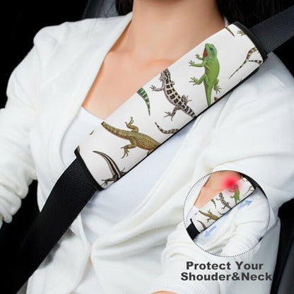 2 Pack Reptile Lizard Seat Belt Shoulder Pad Universal Soft and Comfortable Shoulder Protector for Kids, Most Cars, Pressure Relief - color: Pattern 833