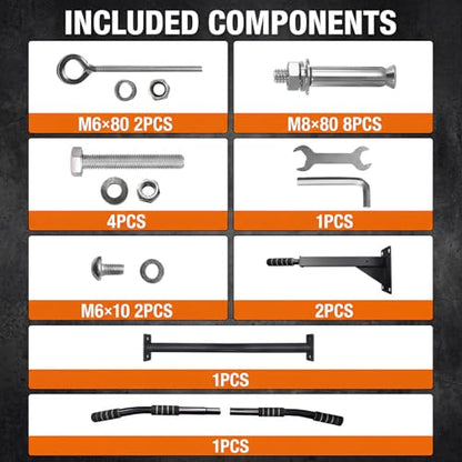 Pull Up Bar Wall Mounted - Multifunctional Wall Mounted Pull Up Bar for Home Gym