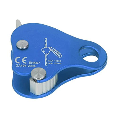 Bnineteenteam Climbing Rope Grab Aluminum Alloy Self Locking Stopper for Outdoor Mountaineering and Rock Climbing, 1 Pack - color: Blue