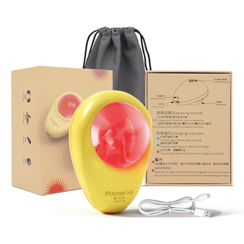 Red Light Vibrating Massage Ball - Handheld Trigger Point Tool for Deep Tissue Massage and Myofascial Release, Portable Massager for All Over the Body (Avocado) - color: Avocado
