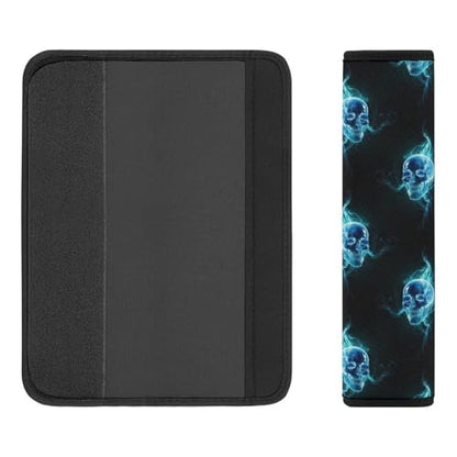 2 Pack Gothic Blue Skull Car Seat Belt Pad Soft Padded Automotive Seat Belt Protector for Child, Stroller Pushchair High Chair, Shock Absorption - color: Pattern 826