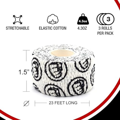 WOD Nation Flexible Hook-Grip Athletic Tape – Easy-Tear, Sweat-Proof Thumb & Finger Strips for Weightlifting - color: White