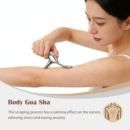 Zinc Alloy Trigger Point Massage Tool for Deep Tissue Massage& Acupressure Body Gua Sha Tool, Muscle Scraper Neck Massager Fascia Blasterfor Full Body Pain Relief