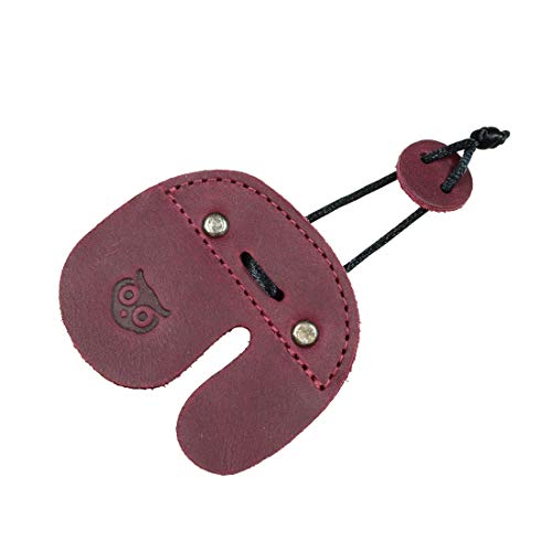 Hide & Drink, Archery Finger Tab, Protect Guard for Recurve Bows, Finger Protector, Shooting Practice Gear Sports & Outdoors, Full Grain Leather, Handmade - color: Sangria, size: Left Handed