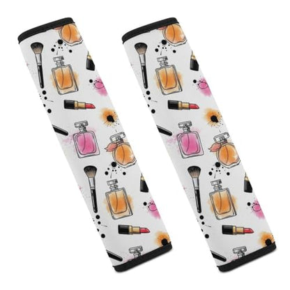 2 Pack Universal Fit Car Seat Belt Pad for Adult Use, All Vehicles, Perfume Lipstick Seat Belt Covers Cushion, Anti-Slip Pad - color: Pattern 395