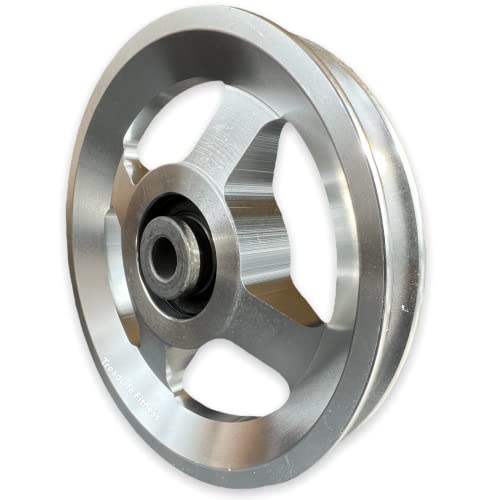 TreadLife Fitness Universal Pulley Wheel w/Gym Grade Bearings | Replacement for Cable Pulley System Gym | Heavy Duty Cable Machine Attachment | 3.5" or 4.5" - color: 4.5" Aluminum