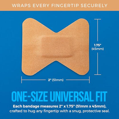 Flex Fabric Adhesive Bandages - Finger-Tip Bandages for Finger Care and to Protect Wounds from Infection - (200 Count)