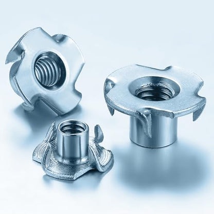 T-Nuts M8x11 (50 pcs), zinc Plated Steel, for Wood, Climbing Holds and cabinets - color: Zinc, size: M8