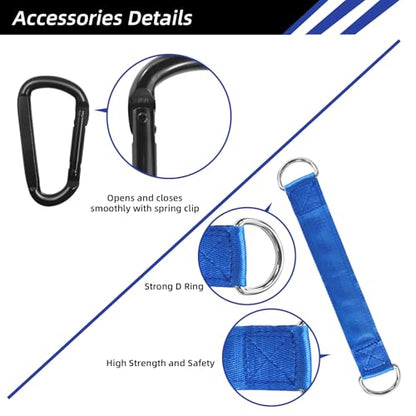 LFJ Aluminum Alloy Cable Pulley with Swing Strap Carabiner, 90mm Pulley Wheel for LAT System DIY Pull Down Attachment,Ladder Lift,Home Gym Equipment (Aluminum Alloy, Blue)