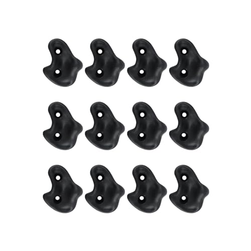 12Pcs Rock Climbing Wall Holds Set with Textured Grip Climbing Stone for Backyard Playgrounds Rock Wall - color: Black