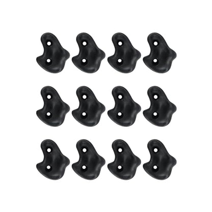 12Pcs Rock Climbing Wall Holds Set with Textured Grip Climbing Stone for Backyard Playgrounds Rock Wall - color: Black