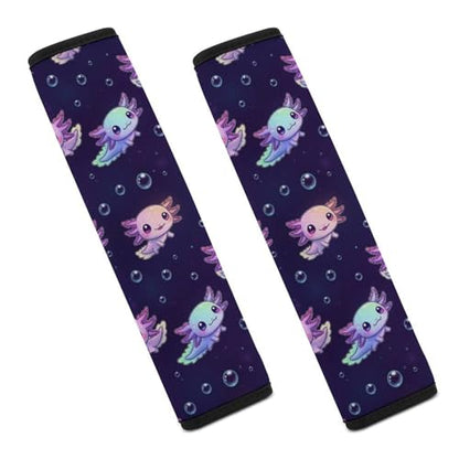 Universal Soft and Comfortable Axolotl Purple Seat Belt Shoulder Pad for Kids, Most Cars, 1 Pair Seat Belt Covers Cushion Anti-Slip Pad - color: Pattern 541