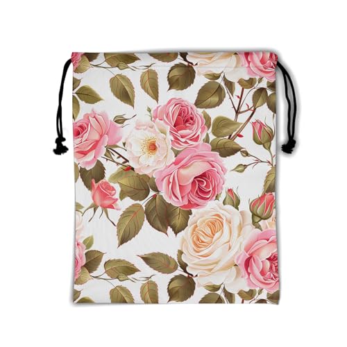 Gymnastics Grip Bag Lightweight Small Drawstring Grip Bags for Gymnasts - color: Blossom Floral-pink