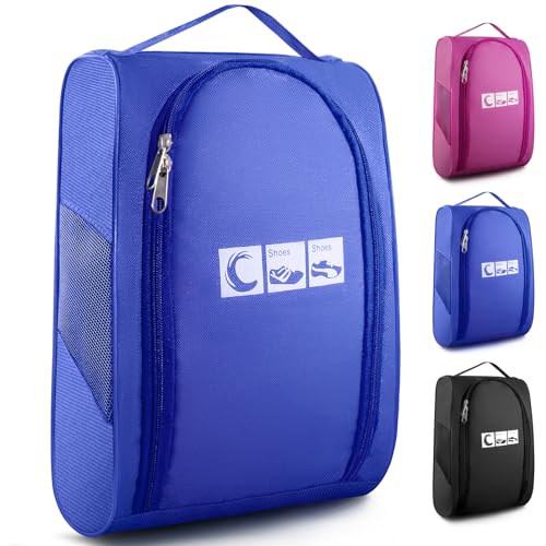 Ailaka Portable Oxford Travel Shoe Bag, Waterproof Shoe Packing Storage Organizer with Zipper Closure - color: Blue