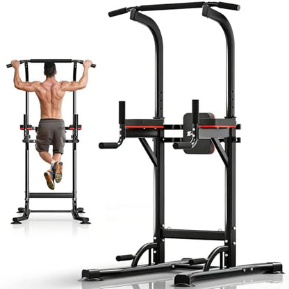 ZENOVA Pull Up Bar, Multi-Function Pull Up Dip Bar Station, Home Gym Workout Strength Training Equipment for Men Women Muscle Building - color: Black
