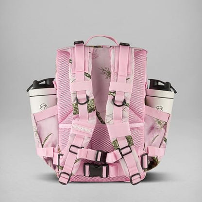 WOLFpak 35L Athletic Gym Backpack - Durable 1000D Waterproof Oxford Material with MOLLE Webbing, Laptop Pocket - color: Realtree Apx Flushing Pink