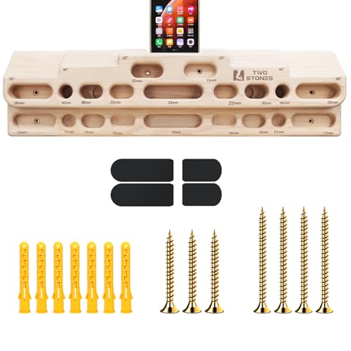 TWO STONES Rock Climbing Fingerboard Door Mounted Training Station as Rock Climbing Hangboard Climbing Pull Up Bar, Rock Climbing Board for Hanging Practice and Finger Strength Training