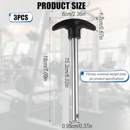 NQEUEPN Weight Stack Pin, 3/8" Diameter 6" Locking Space Heavy Duty Gym Pins Universal Weight Selector Pin for Home Commercial Gym Strength Training Exercise Machine Attachments