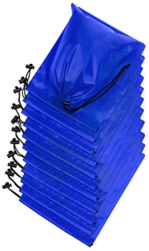 PALTERWEAR Drawstring Pouch (7 x 9 Inch, 12 pack, Blue) Nylon Cinch Bag with Toggle for Travel, Gym and Storage - color: Blue, size: 7 x 9 - 12 pack