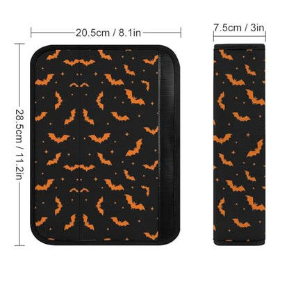 2 Pack Halloween Bat Goth Seat Belt Cover Universal Fit Shoulder Protector for Adults and Children, Most Cars, Comfortable Driving - color: Pattern 1230