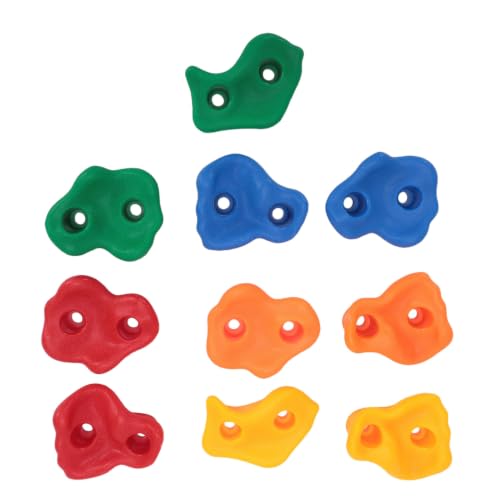 Alomejor Rock Climbing Holds, Plastic Grips for Kids Climbing Wall, Outdoor Playground with 10 Colorful Shapes