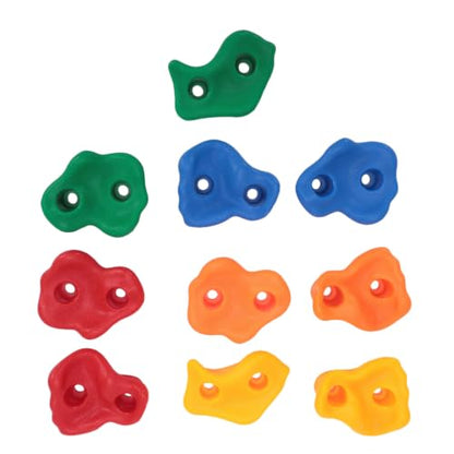 Alomejor Rock Climbing Holds, Plastic Grips for Kids Climbing Wall, Outdoor Playground with 10 Colorful Shapes