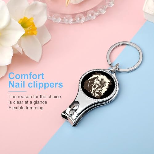 Vintage Rock Climbing Mountain Climber Nail Clippers Stainless Steel Fingernail and Toenail Cutters with Bottle Opener and Keychain for Men Women